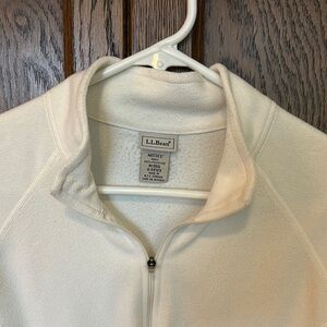 L.L. Bean Misses Shell Off-White Zip-Up Sweater